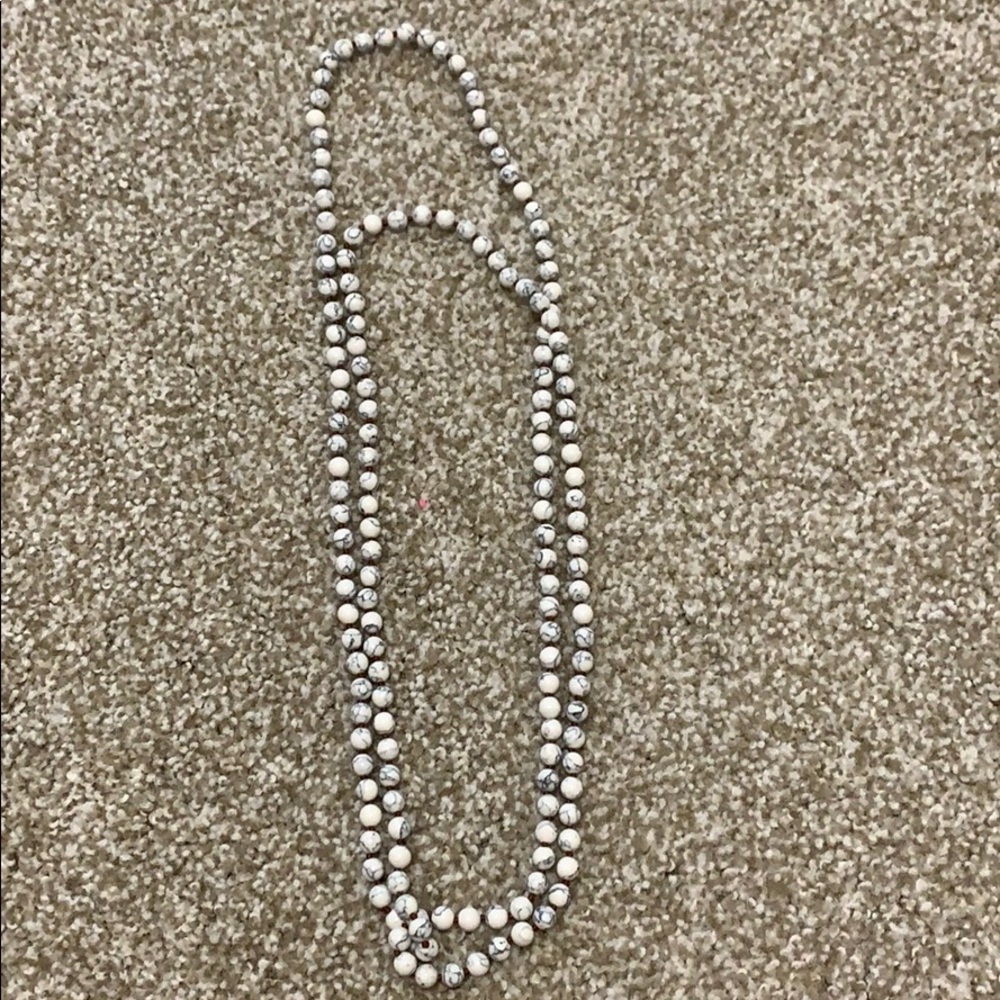 White Wooden Necklace